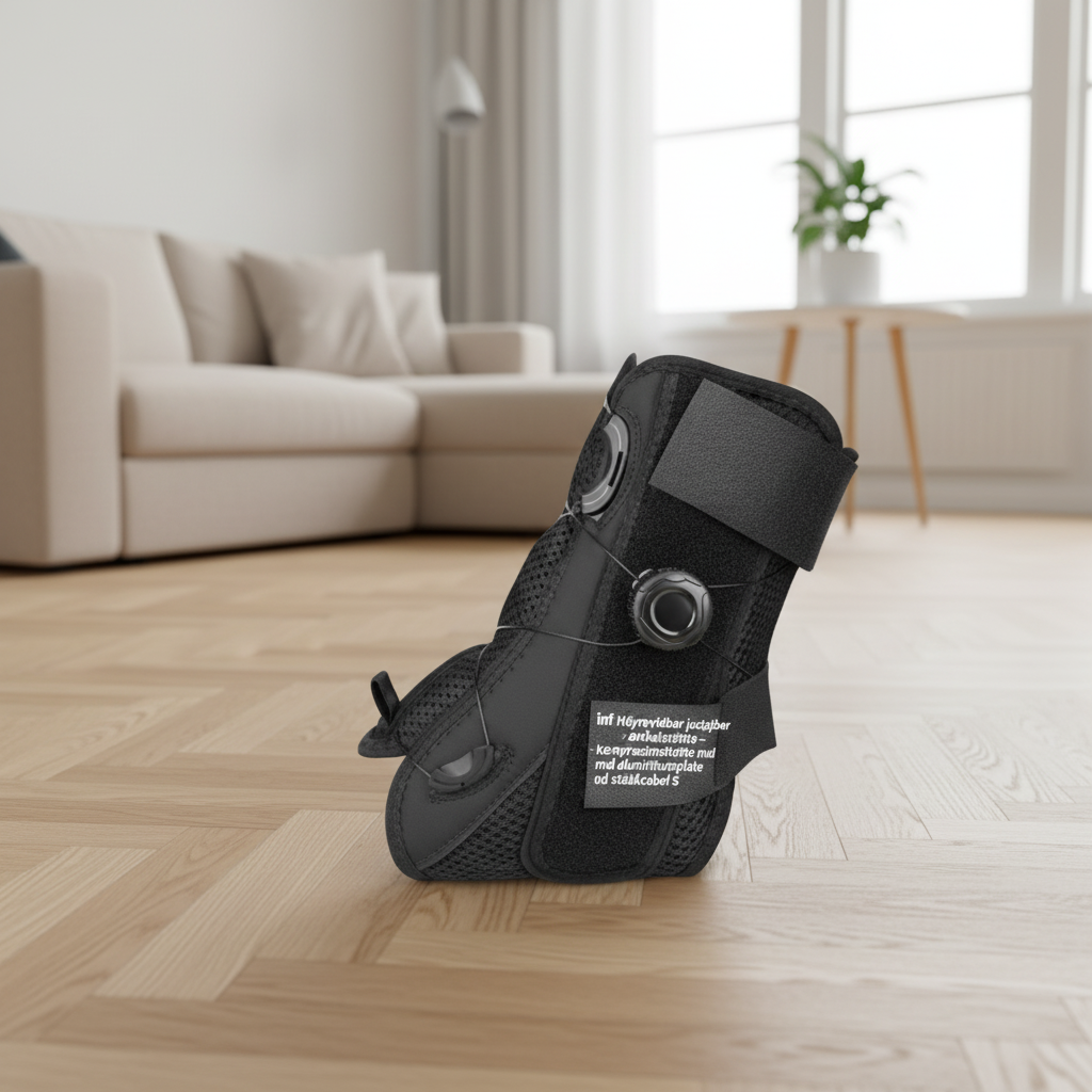 inf Høyrevridbar justerbar ankelstøtte – kompresjonsstøtte med aluminiumsplate og stålkabel S