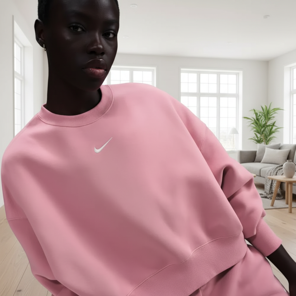 Nike Phoenix Fleece ekstra ekstra stor sweatshirt med rund hals til dame