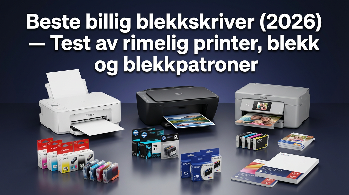 Beste billig blekkskriver (2026) — Test av rimelig printer, blekk og blekkpatroner