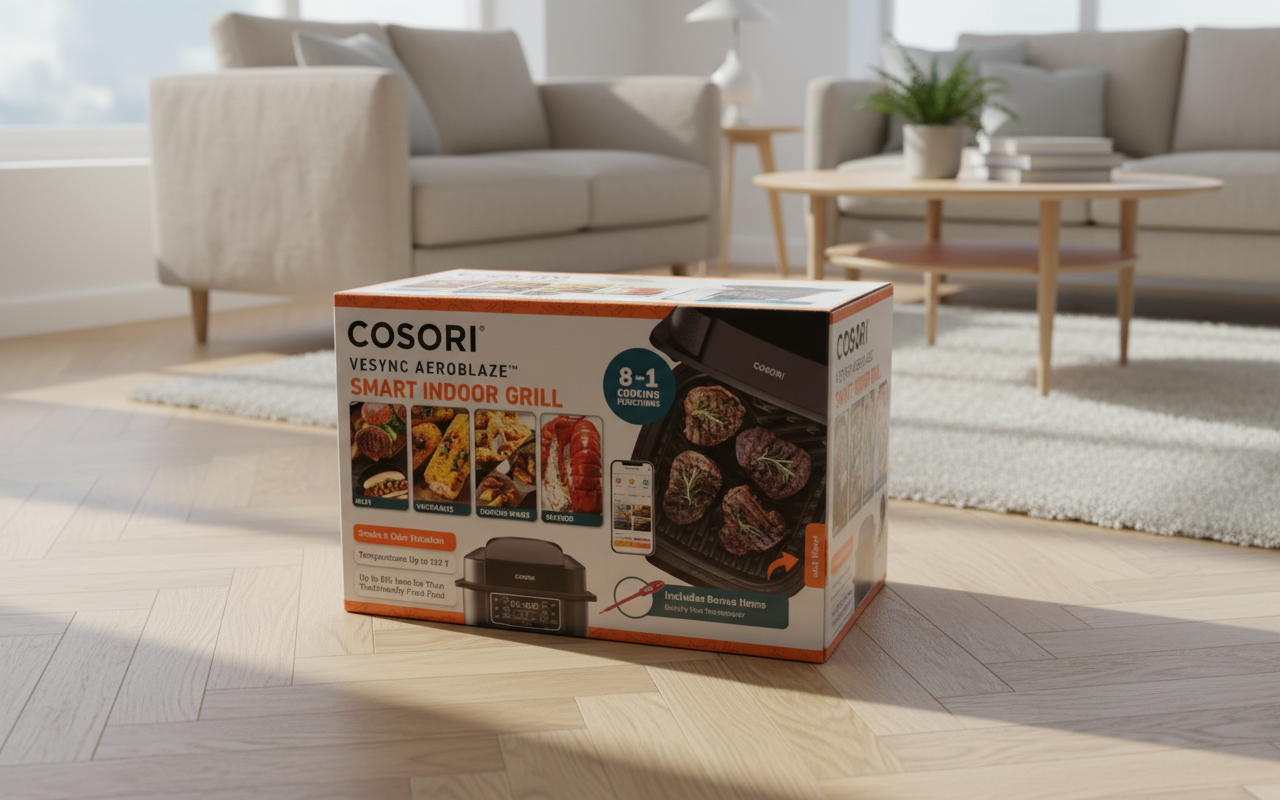 Cosori Indoor Grill Smart XL Air Fryer Combo Aeroblaze