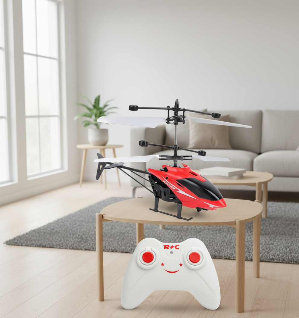 RC Helikopter Drone Fjernstyrt Lekefly (Farge: Rød)