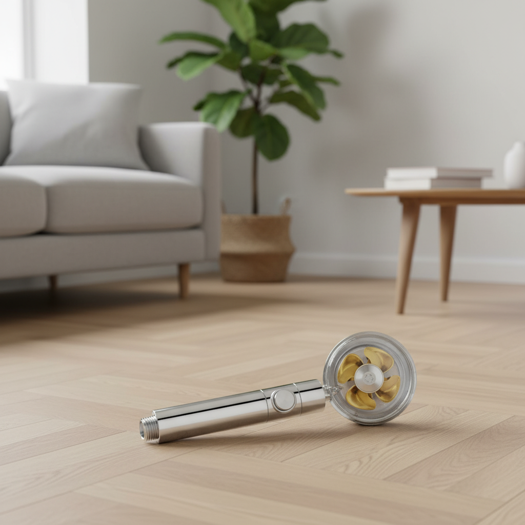 Dusjhode med turbovifte og filter