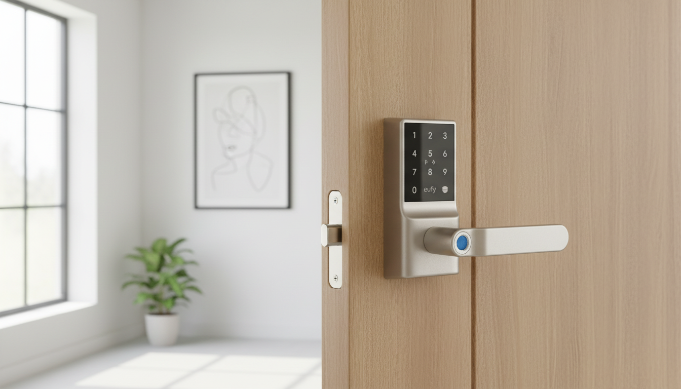 eufy security eufy Smart Lever Lock C33 Keyless Fingerprint Door Lock with Handle
