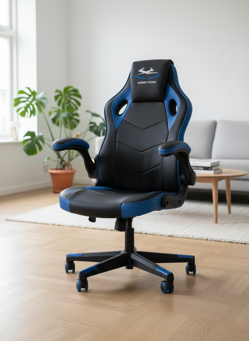JYSK Gamingstol VOJENS svart/blå imitert skinn/mesh