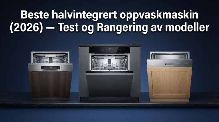 Beste halvintegrert oppvaskmaskin (2026) — Test og Rangering av modeller