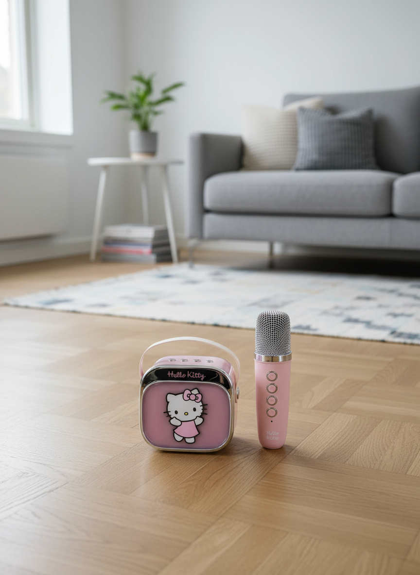 Karaokehøyttaler med Mikrofon Hello Kitty Popsing LED