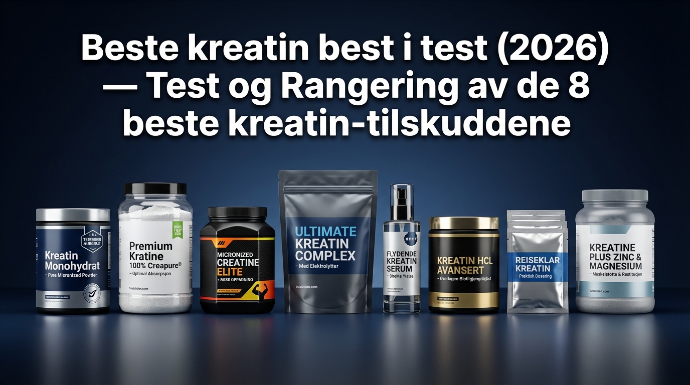 Beste kreatin best i test (2026) — Test og Rangering av de 8 beste kreatin-tilskuddene
