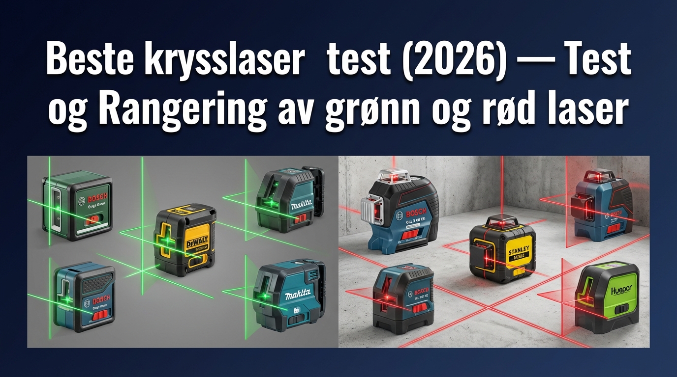Beste krysslaser test (2026) — Test og Rangering av grønn og rød laser