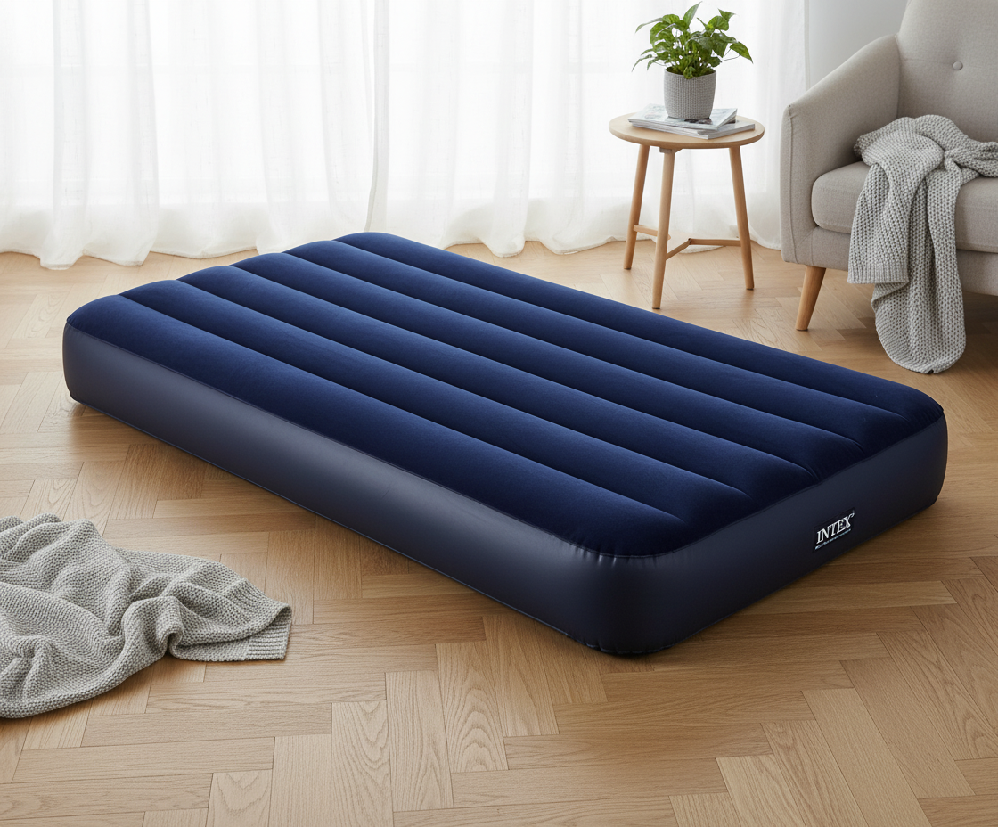 Intex Luftmadrass Velur Queen 203 x 152 cm Blå