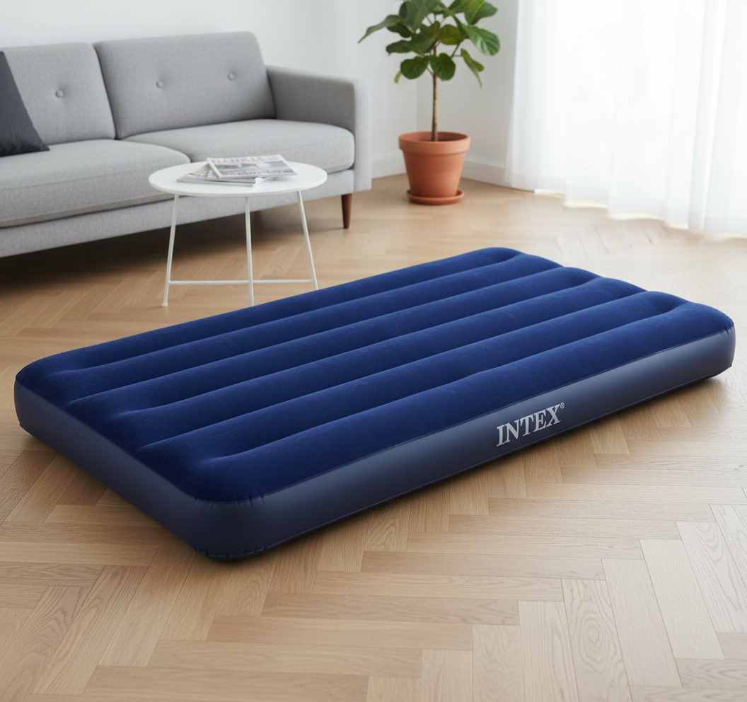 Intex LUFTMADRASS VELUR TWIN 191 x 76 CM BLÅ