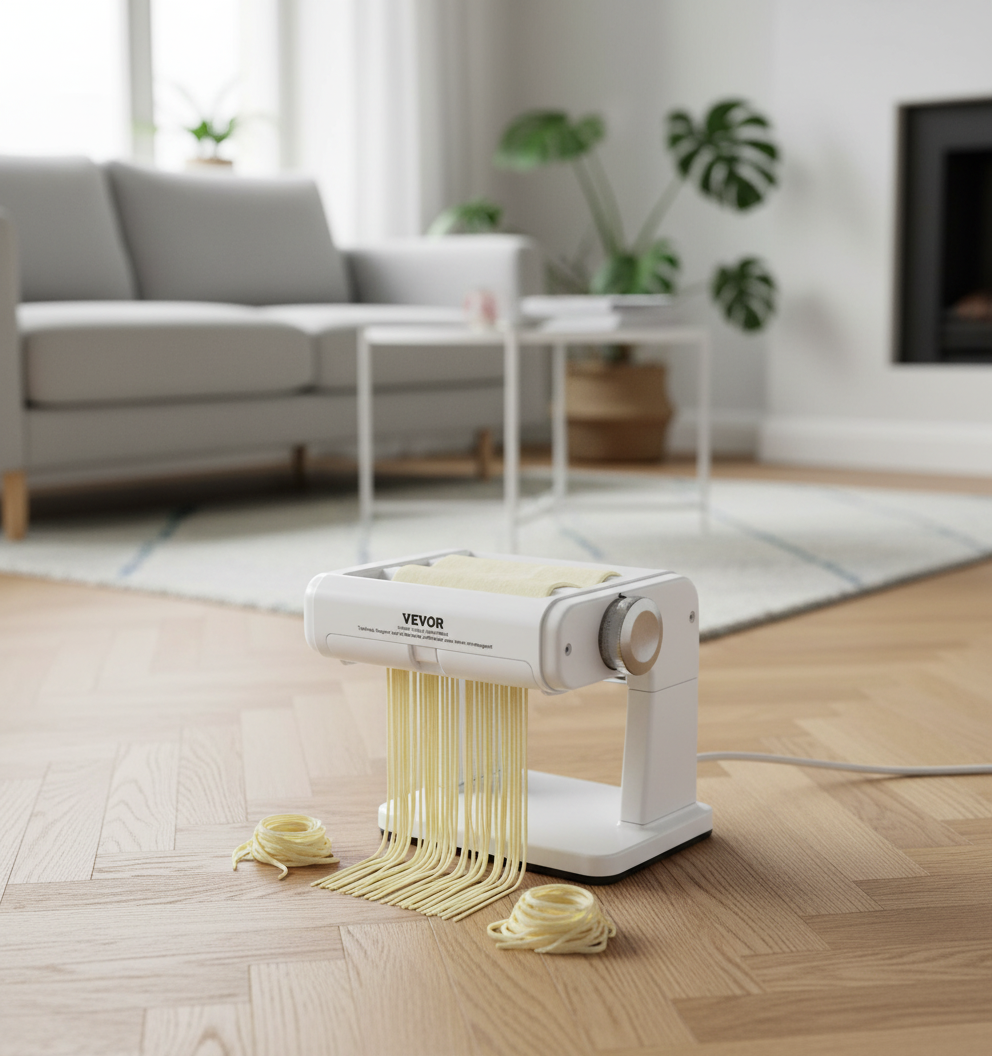 VEVOR Pasta-tilbehør for KitchenAid stativmikser 3-I-1 rustfritt stål Pasta Rullekuttersett Inkludert Pastaarkrulle Spaghetti og Fettuccine-kutter 8