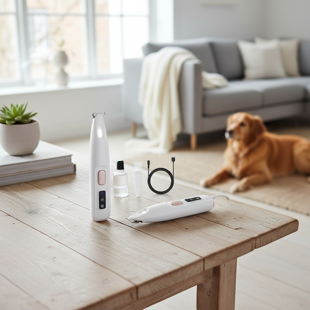 2025 Ny oppgradering hundeklipper for hundepoter – stillegående og effektiv potetrimmer med LED-lys