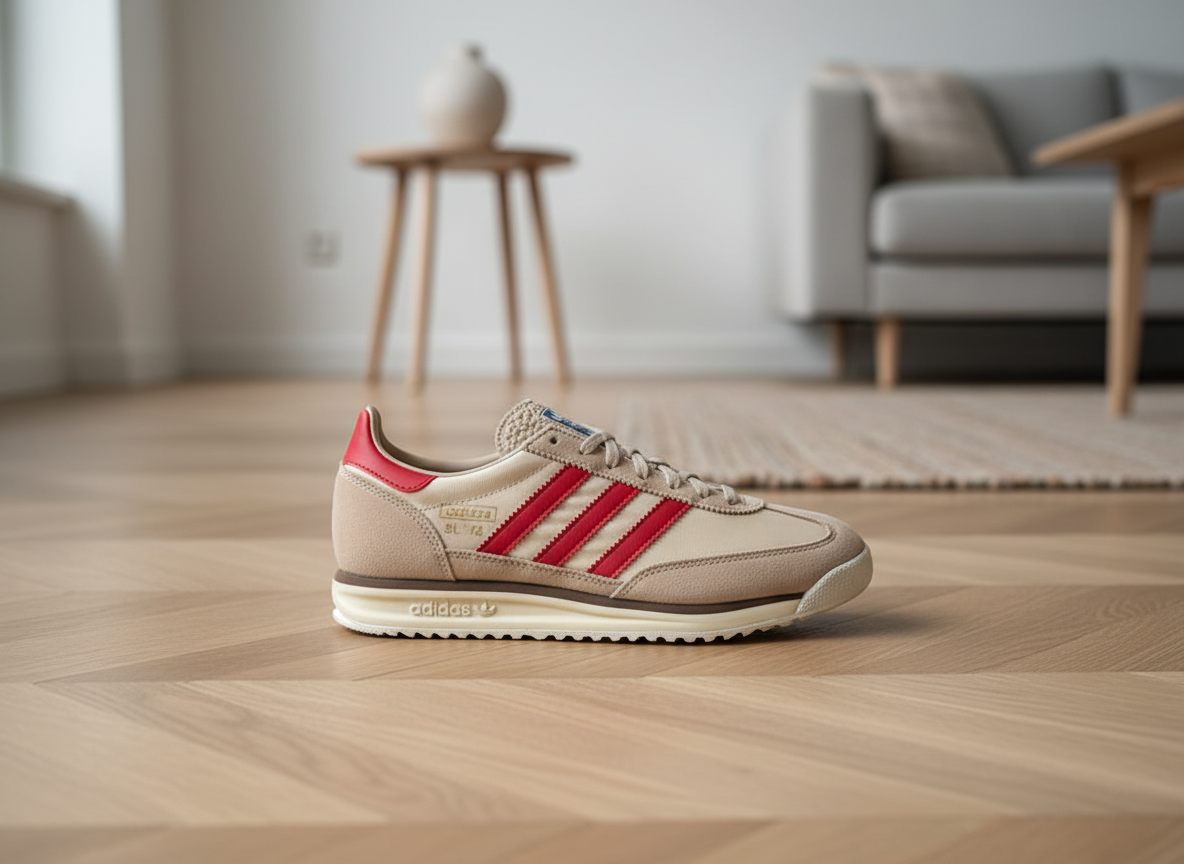 adidas SL 72 RS Magic Beige Pure Ruby Sand Strata, UK 8