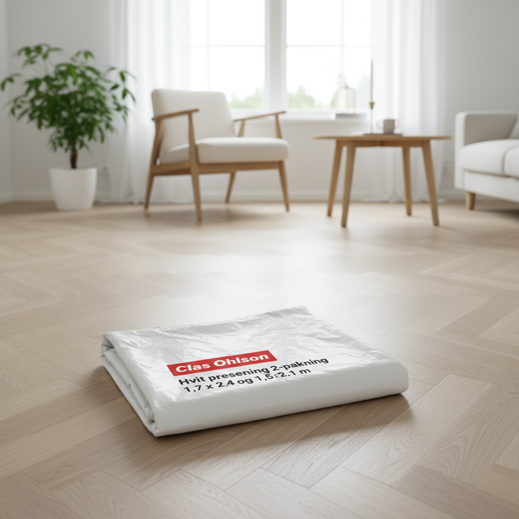 Clas Ohlson Hvit presenning 2-pakning 1,7 x 2,4 og 1,5 x 2,1 m