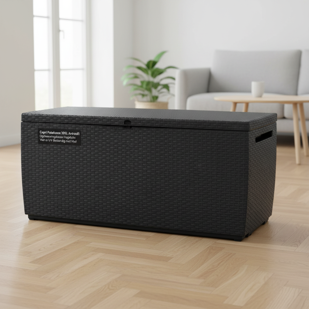 Capri Putekasse 305L Antrasitt Oppbevaringskasse Hageboks Vær og UV-Bestandig med Hjul