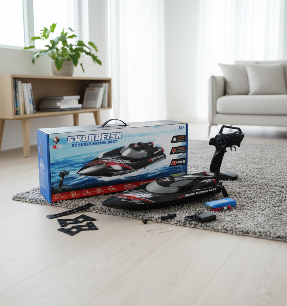 Wltoys Wltoys WL916 RTR 2.4G Børsteløs RC-båt Rask 60km/h Høyhastighets kjøretøy m/ LED-lys Vannkjølesystem Modellleker
