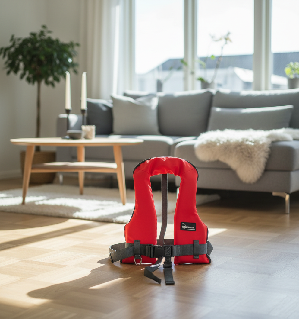 Bluewave Voksen Redningsvest 150N Sele Rød Automatisk