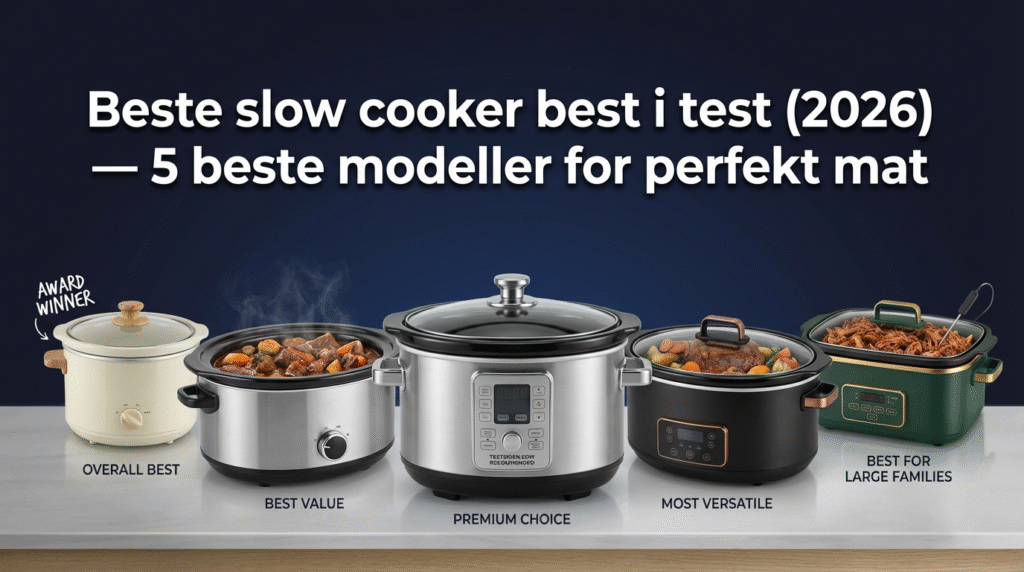 Beste slow cooker best i test (2026) — 5 beste modeller for perfekt mat