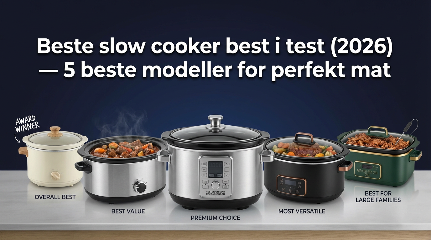 Beste slow cooker best i test (2026) — 5 beste modeller for perfekt mat