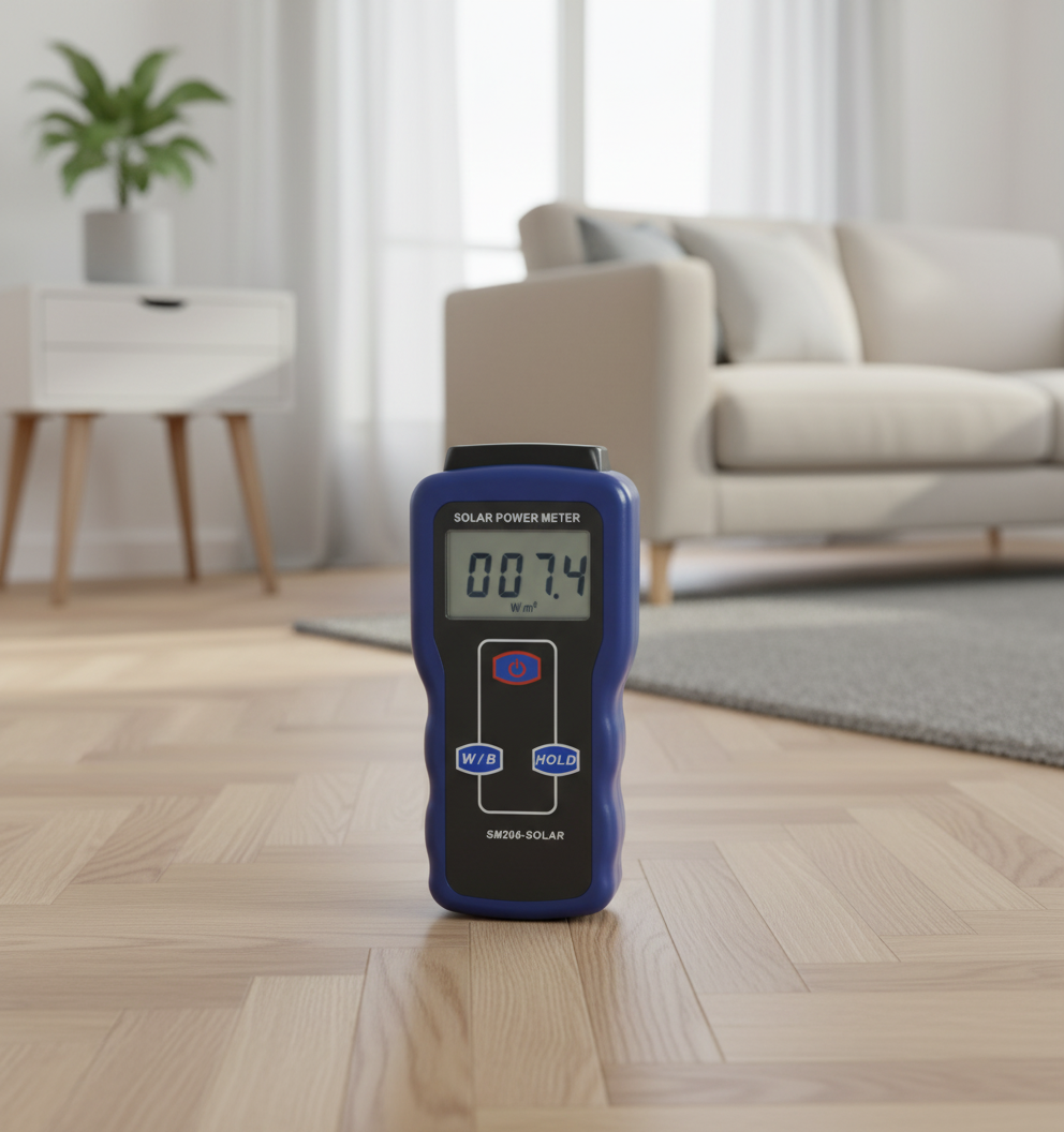 Digital Solar Power Meter-SM206 0.1~1999.9W/m² for Sunlight Radiation Tester Solar Panel Placement