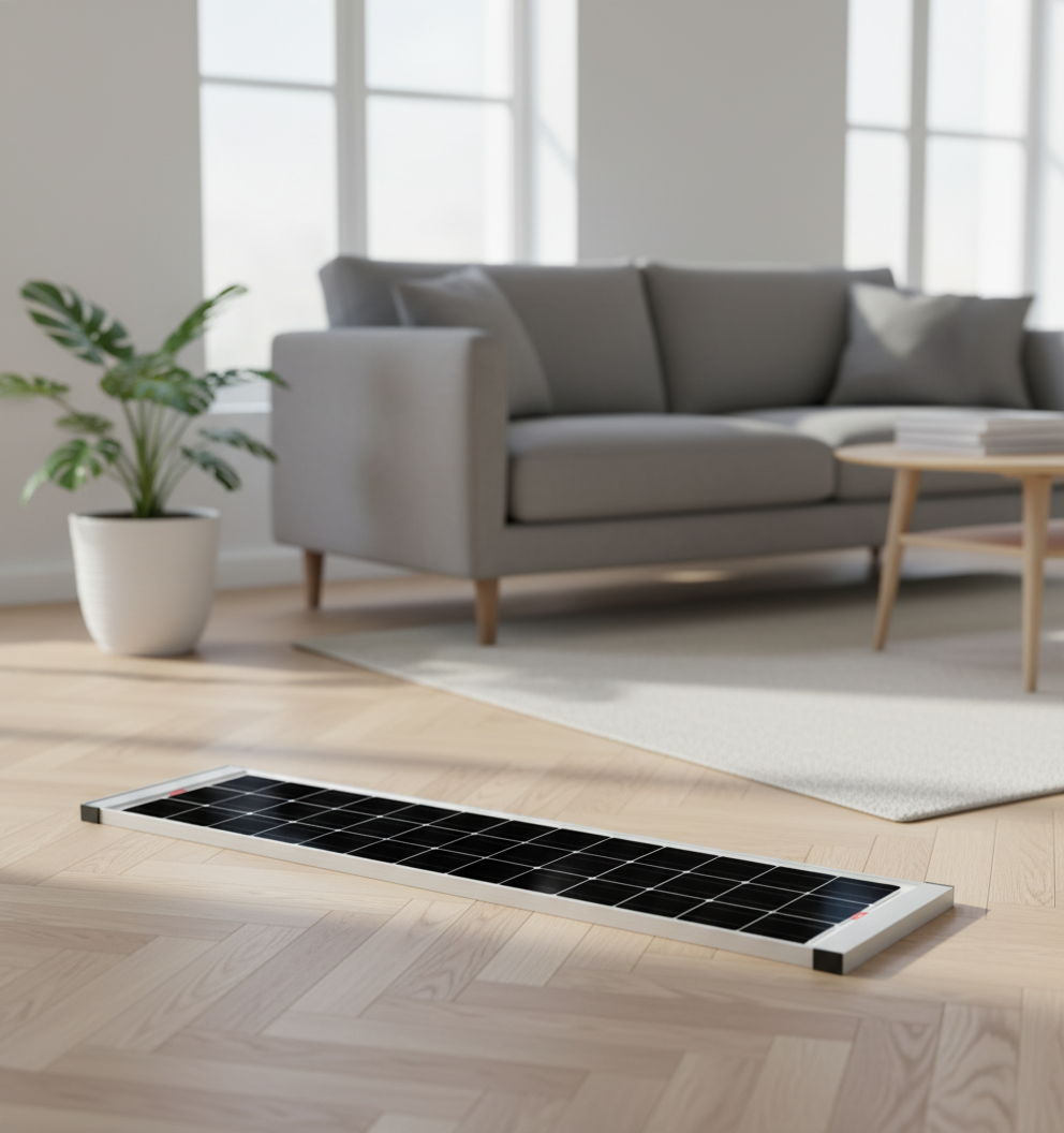 Solpanel 100W Slim versjon inkl. Holdere