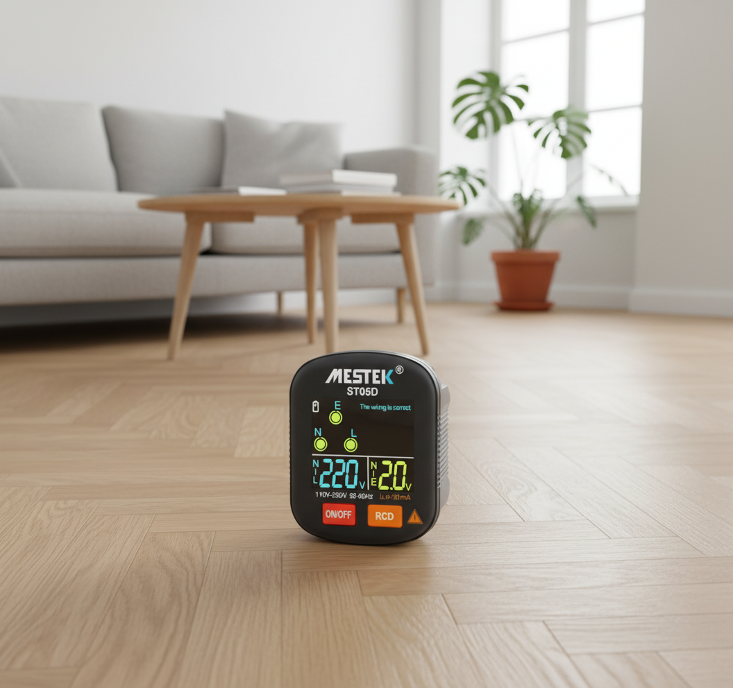 Socket Tester Voltage Test RCD Test Large Screen Display US/UK/EU Plug 220v~250V Ground Zero Lines