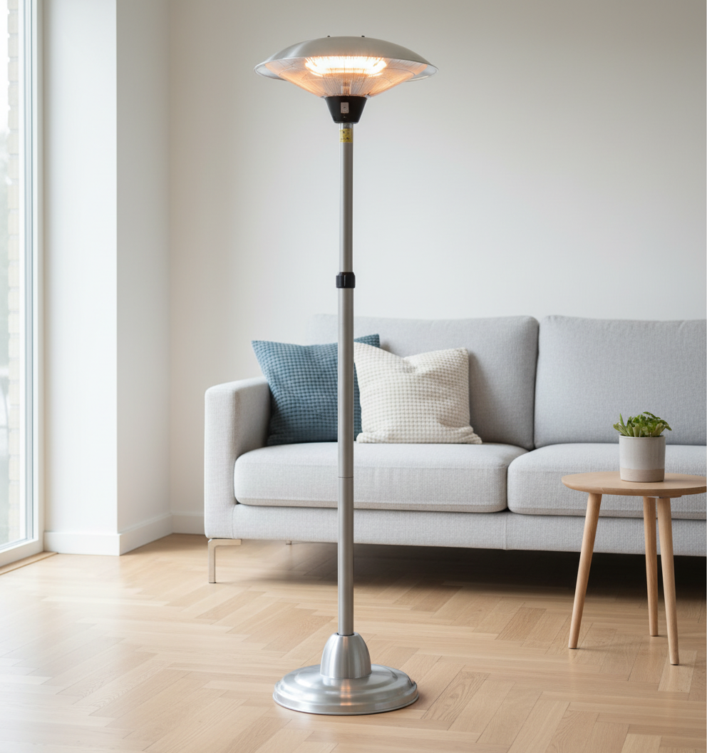 Hortus terrassevarmer gulvmodel med teleskop 900/1200/2100 W