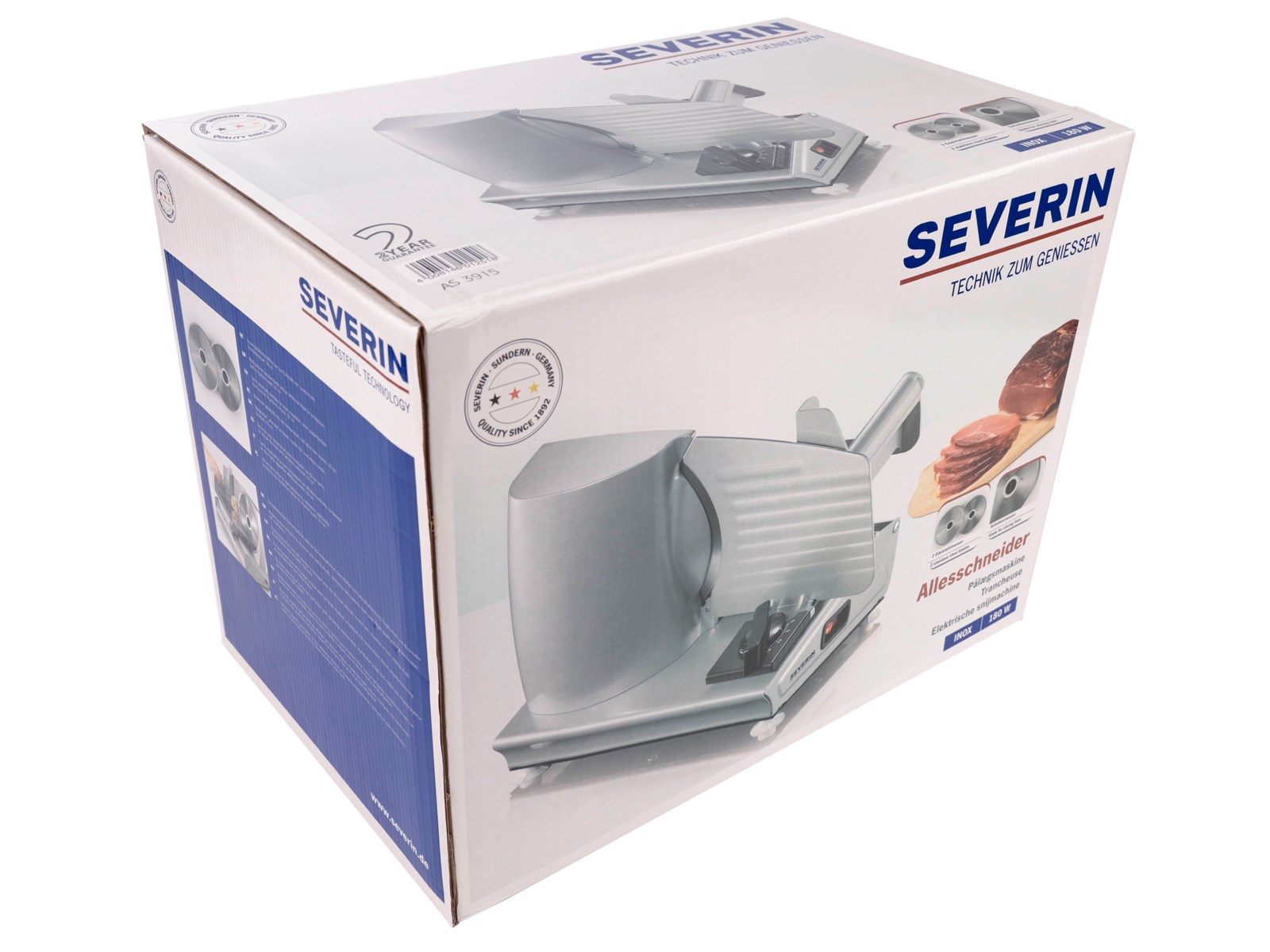 SEVERIN Påleggsmaskin AS 3915 - slicer - silver - 180 W