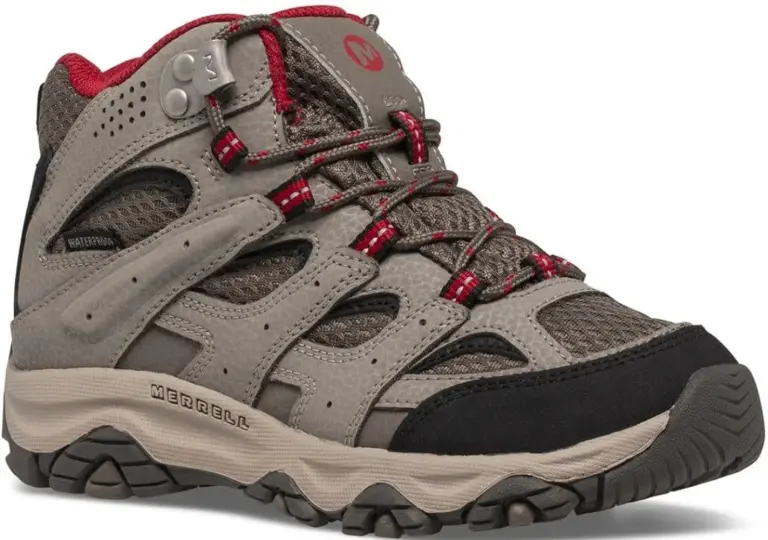 Junior Moab 3 Mid Waterproof Boulder/Red